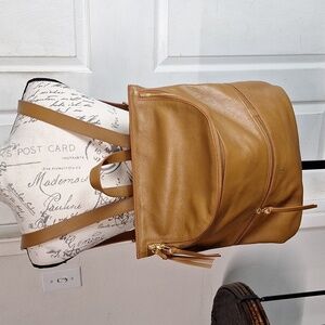 Ivy Cove Leather Backpack La Quinta Minimalist Travel Office Bag MSRP $278